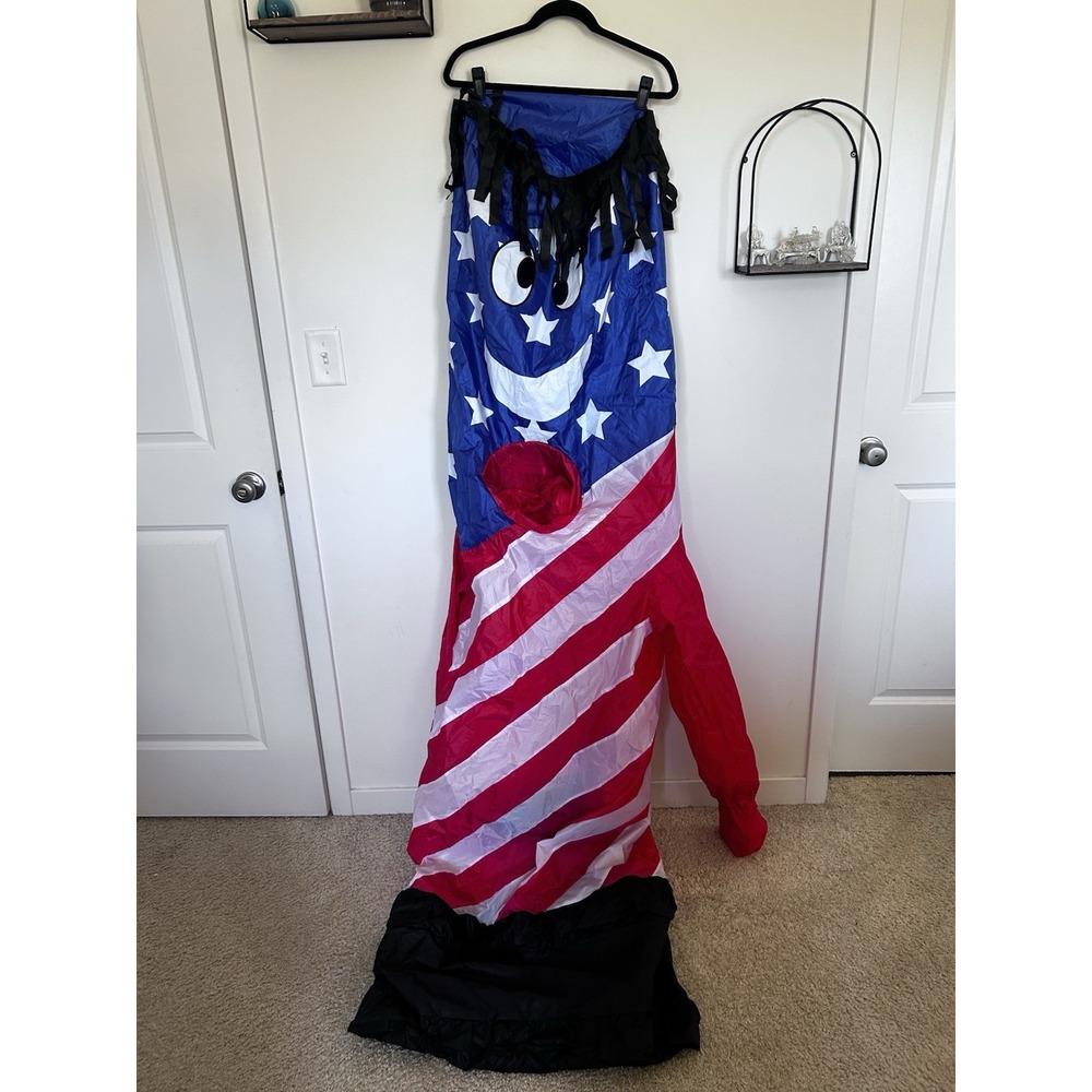 Inflatable Americana Red White Blue Wacky Arm Waving Tube Man Adult Costume